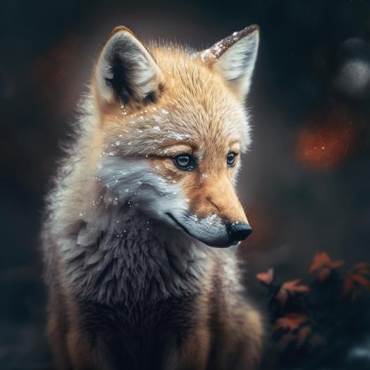 Fuchs Ein Fuchs schaut nach unten