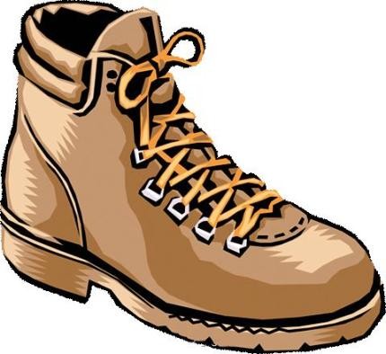 Winterwanderung Gezeichneter Wanderstiefel